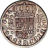 2 реала 1716-1740, Отметка монетного двора "M" - Мадрид [Испания]