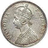 1 рупия 1880, •, знак монетного двора: "•" - Бомбей [Индия / Британская Индия]