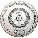 20 марок 1969, 220 лет со дня рождения Иоганна Вольфганга фон Гёте [Германия / ГДР]