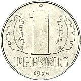 1 пфенниг 1975, А [Германия / ГДР]