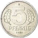 5 пфеннигов 1983, А [Германия / ГДР]