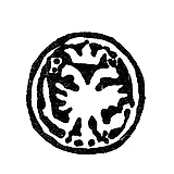 Городское клеймо Москвы 1710-1711 гг. "Двуглавый орел с буквами В и М"