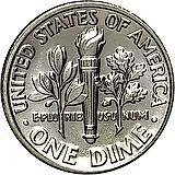 10 центов 1987, D, знак монетного двора "D" - Денвер [США]