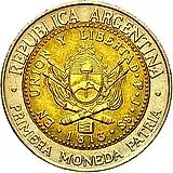 1 песо 1995, B, знак монетного двора: "B". Правильная надпись "PROVINCIAS" [Аргентина]