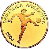 10 песо 2004, - XVIII Чемпионат мира по футболу в Германии 2006 [Аргентина] Proof