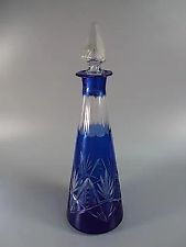 Cobalt glass decanter