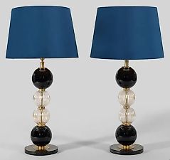 A pair of large table lamps made of Italian Murano glass