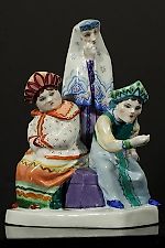 Soviet porcelain group "Kumushki" - Russian antique porcelain