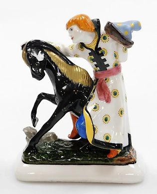 Russian porcelain figurine depicting the fairy tale "The Little Humpbacked Horse"