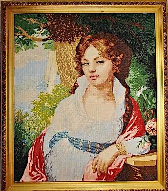 Cross-stitch embroidery. Painting "Lopukhina".