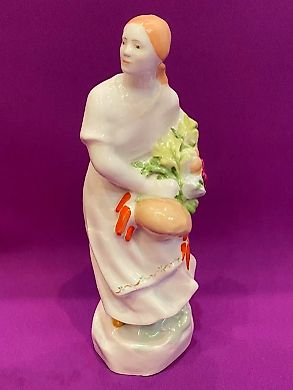 Collective farm woman with vegetables