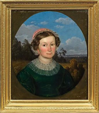 Oval portrait of a young noblewoman from a Baltic noble family