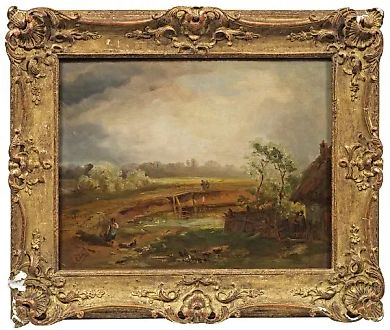 Штутгартская школа и пленэрная живопись: яркий пейзаж с деревенской идиллией