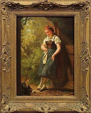 A Disheartened Peasant Girl: An Outstanding Work by a British Artist