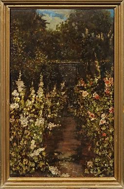 Садовая натюрморт с мальвами