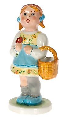 Porcelain figurine "Girl with a Basket" Kuznetsov Factory