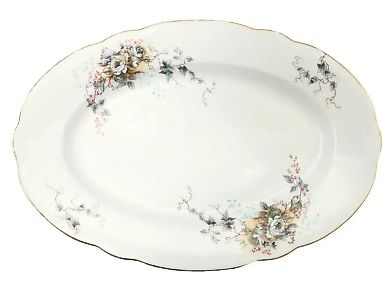 Antique Russian oval porcelain plate by Kuznetsov