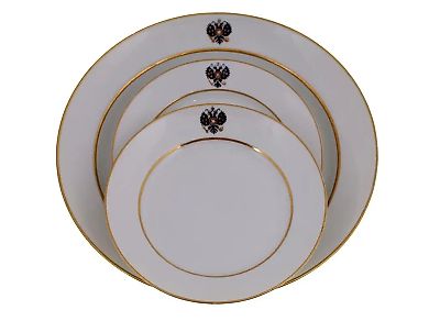 Porcelain plate with Russian eagle, 1910