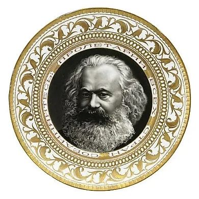 Большая советская фарфоровая тарелка, фабрика фарфора "Дулево", около 1935 года.