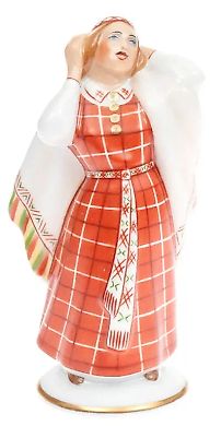 Фарфоровая фигурка "Народный танцор" с авторской росписью.