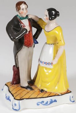 Early Russian porcelain figurine "Kuznetsov", circa 1850.