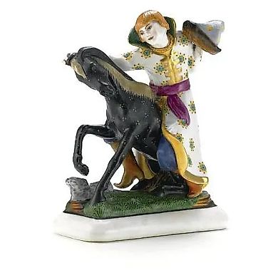 Советская фарфоровая группа "Иванушка" с зеленым маркировочным знаком мануфактуры, 1922 год