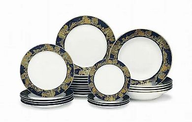 Русский фарфоровый сервиз для ужина, фабрика Кузнецова, Москва, конец 19/начало 20 века (24 шт.)