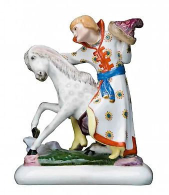 Porcelain figurine of Ivanushka the Fool and the Little Humpbacked Horse