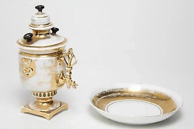 Русский императорский фарфоровый самовар М. Кузнецова