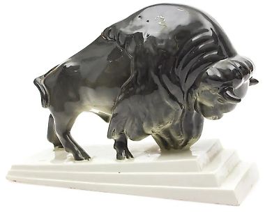 Porcelain figurine "Bison" from the Kuznetsov Factory