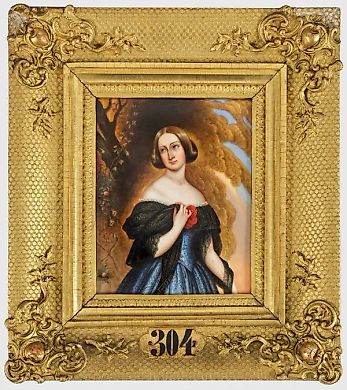 Фарфоровая плитка с изображением герцогини Александрины Саксен-Кобург и Гота