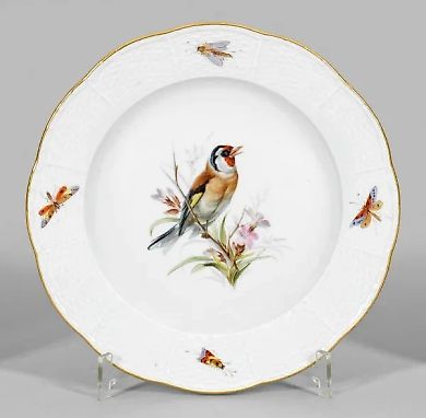 Декоративная тарелка с рисунком птицы