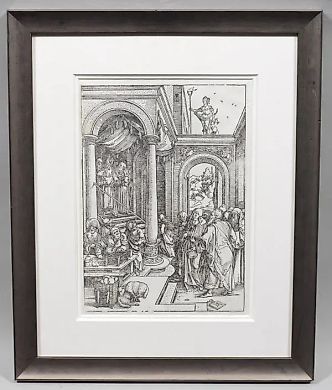 "Прогулка Марии в храме: оригинальная гравюра 1600 года"