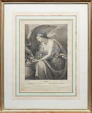 "Медная гравюра Доменико Кунего: оригинальное изображение богини Хебы после "Хебы" в Риме"