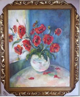 Poppies, oil on canvas