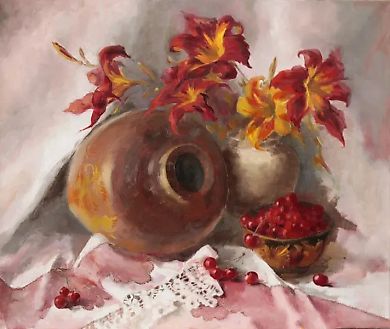 Лилейники масло, холст 