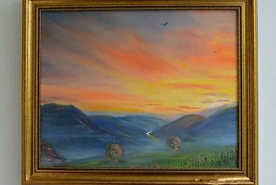 Вечерний полет холст масло 