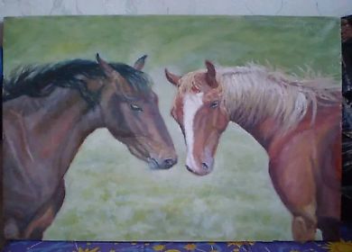 Парочка масло, холст 