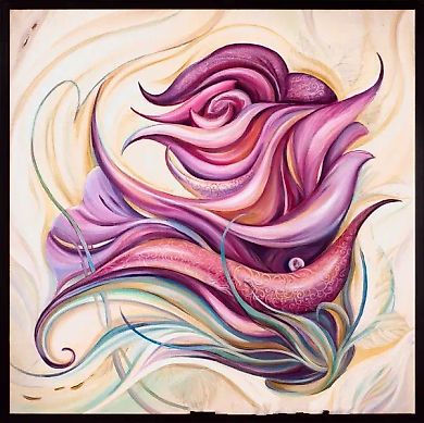 Роза с жемчужиной холст, масло 