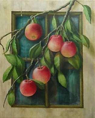 Apples by the window oil
