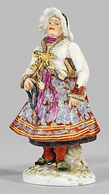 Porcelain figure of a woman in traditional Pilsen costume