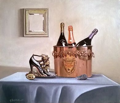 Стол и зеркало холст, масло 