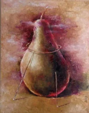 Three Large Pears, canvas/oil