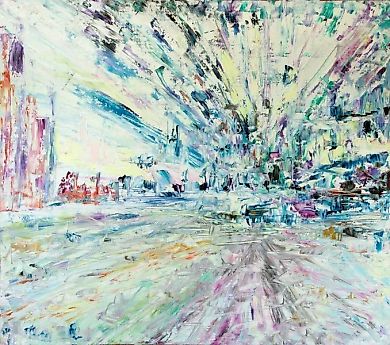 Ритмы города масло,холст, оргалит 