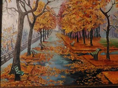 Autumn park oil, canvas