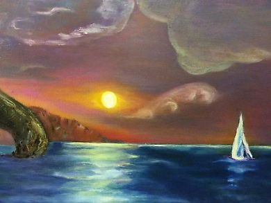 Картина "Утес" маслом на холсте,стиль импрессионизм масло, холст 