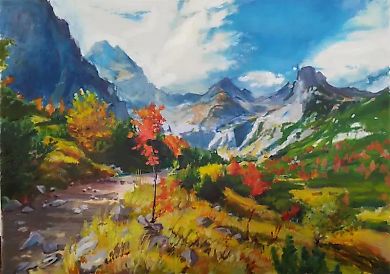 Австрийские горы масло холст 