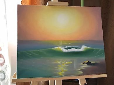 Волна холст, масло 