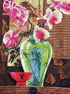 Ваза с орхидеями холст 