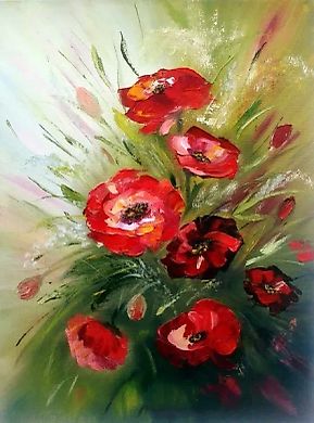 Сияющие маки масло, холст 